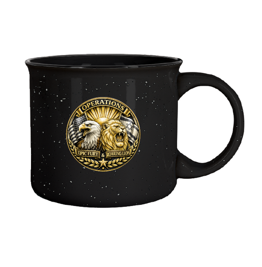 PRE-SALE: Operations Epic Fury & Roaring Lion Mug, Black